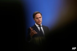 Генсекретар НАТО Марк Рютте на пресконференції в штаб-квартирі Альянсу. Брюссель, 21 травня 2025 року