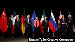 
Semnarea acordului nuclear internațional cu Iranul, Viena 14 iulie 2015. 