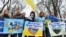 Во время акции солидарности с украинским Крымом, оккупированным Россией. Киев, 9 марта 2020 года