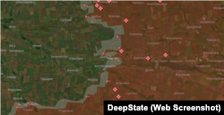 Ситуація на захід від Курахового на кінець березня згідно з картою DeepState