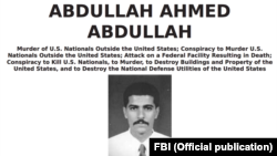 Abdullah Ahmed Abdullah amerikai körözési fotója.