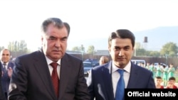 If a new constitutional referendum in Tajikistan is approved, it could pave the way for President Emomali Rahmon (left) to pass on the reins of power to his son Rustam (right). 