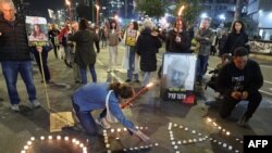 Пікет родичів ізральських бранців «Хамасу» перед Міноборони Ізраїлю, яких з 7 жовтня 2023 року утримують в Газі. Тель-Авів, 16 січня 2025 року