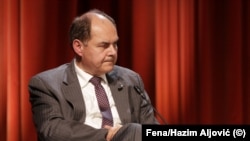 Visoki predstavnik u Bosni i Hercegovine Christian Schmidt tokom panela na konferenciji"Budućnost Evrope - Proširenje" održanog u okviru Bledskog strateškog foruma 