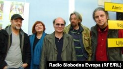 Učesnici festivala Almir Imširević, Ljiljana Dirjan, Vojo Šindolić, Nenad Veličković i Predrag Lucić u Užicu