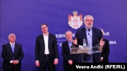 Branimir Nestorović, za govornicom, na konferenciji za medije, Beograd, 26. februar 2020.