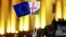 Флаги ЕС и Грузии на акции у здания грузинского парламента