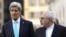 U.S. Secretary of State John Kerry and Iranian Foreign Minister Mohammad Javad Zarif during a January 14 meeting in Geneva ahead of the latest talks.