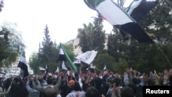 یکی از تظاهرات برگزار شده در شهر حمص.