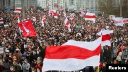 Minszki tüntetés a belarusz elnökválasztások eredménye miatt, 2020. október 4-én