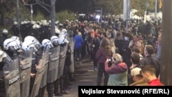 Protest blizu Skupštine Srbije, Beograd, 2. novembar 2025.