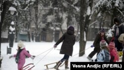 Sneg u Beogradu, 13. februar 2012. 