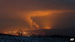 نمایی از ترکیب آلودگی نوری با آلودگی هوا در منطقه‌ای در اروپای شرقی، ۲۰۱۶