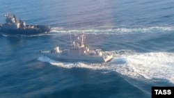 Ucraina - incident maritim in apropierea strâmtorii Kerci, 25 noiembrie 2018. Trei vase ucrainene sechestrate de marina rusă. Sursa FSB