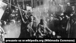 Detalj sa protesta 27. marta 1941.