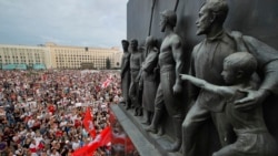 Акция протеста на площади Независимости в Минске 18 августа