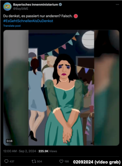 U animaciji je prikazana mlada žena u središtu priče kako je namamljena putem društvenih mreža nakon što je na internetu pitala da li je muslimankama dozvoljeno da se šminkaju.