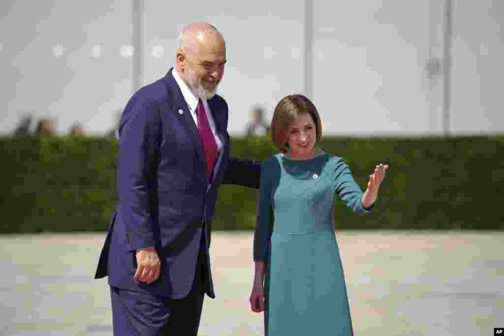Prim-ministrul Albaniei, Edi Rama, și Maia Sandu, președinta R. Moldova.&nbsp;