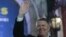 Klaus Iohannis, celebrând victoria în alegerile prezidențiale