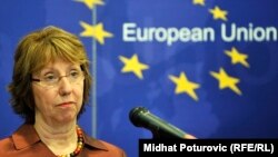 Catherine Ashton na konferenciji za novinare u Sarajevu 12. marta 2014.