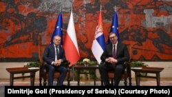 Donald Tusk i Aleksandar Vučić u Beogradu, 24. oktobra 2024.