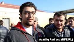 Zaur Gurbanli (left) and Uzeyir Mammadov were freed today.