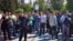 Участники акции протеста 1 мая в Алматы.
