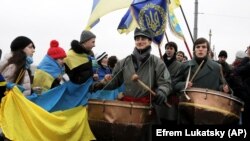 Під час відзначення Дня соборності України в Києві, 22 січня 2015 року