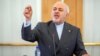 Iranian Foreign Minister Mohammad Javad Zarif speaks during a news conference in Tehran on August 5.