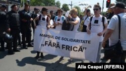 La marșul „Fără teamă” al comunității LGBT la Chișinău