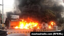 د چاودنې هدف د پولیس ګاډی وو.