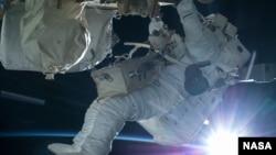NASA astronaut Terry Virts during a space walk in 2015