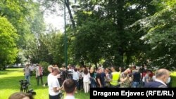 Medicinski radnici ispred zgrade kantonalne vlade u Sarajevu, 10. juni 2021.