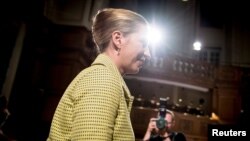 Liderka danskih Socijaldemokrata Mete Frederiksen posle izborne pobede.