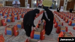 Food packages at the shrine of the founder of the Islamic republic, Ayatollah Ruhollah Khomeini.