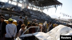 Сана шаарында аба соккуларынан жабыркаган жай. 5-ноябрь, 2017-жыл.