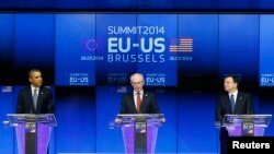 Barack Obama, Herman Van Rompuy i Jose Manuel Barroso