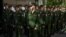Russian conscripts attend a ceremony before their departure for garrisons in Omsk, Russia, on June 17. Russia has mandatory conscription, where all men between 18 and 27 are required to serve at least a year in the armed forces.