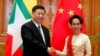 Liderja de fakto e Mianmarit, Aung San Suu Kyi gjatë një takimi me presidentin kinez Xi Jinping më 18 janar 2020. 