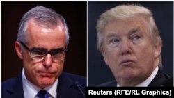 Andrew McCabe și președintele Donald Trump