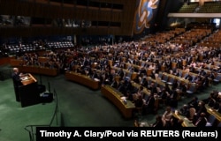 Președintele american, Joe Biden, vorbind la cea de-a 76 a reuniune a Adunării General a ONU la sediul Națiunilor Unite de la New York, 21 septembrie 2021. REUTERS