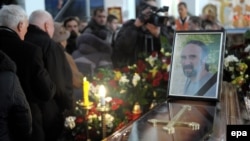 Kovčeg sa tijelom Jurija Verbitskog tokom njegove sahrane 24. januara 2014.