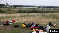 Место крушения малайзийского самолета под Донецком, 18 июля 2014 