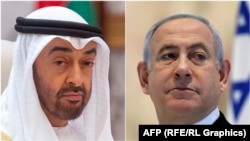 Prindi i Abu Dabit, Mohammed Al Nahyan dhe kryeministri izraelit, Benjamin Netanyahu.