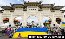 Тайвань. Під час акції проти збройного вторгнення Росії до України. Тайбей, 8 травня 2022 року