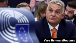 Orbán Viktor Strasbourgban az Európai Parlament ülésén 2024. október 9-én