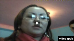 Кадр из видеозаписи с участием координатора молодежного крыла "Республики" Наргизы Ажибаевой.