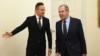 Szijjártó Péter külgazdasági és külügyminiszter fogadja az egynapos munkalátogatásra érkező Szergej Lavrov orosz külügyminisztert Budapesten, 2021. augusztus 24-én