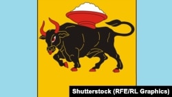 Зображення бика, яке є частиною герба нинішнього міста Енгельса Саратовської області Росії. Бик і сіль на гербі нагадують про українських чумаків, які у ХVІІІ столітті заснували Покровську слободу (від 1931 року місто Енгельс). Поволзькі німці називали місто Kosakenstadt