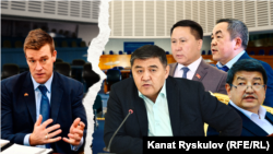 "Центерра Голд" компаниясынын президенти Скотт Перри жана Кыргызстандын делегациясынын мүчөлөрү Акылбек Жапаров, Камчыбек Ташиев, Курманкул Зулушев, Тенгиз Бөлтүрүк.